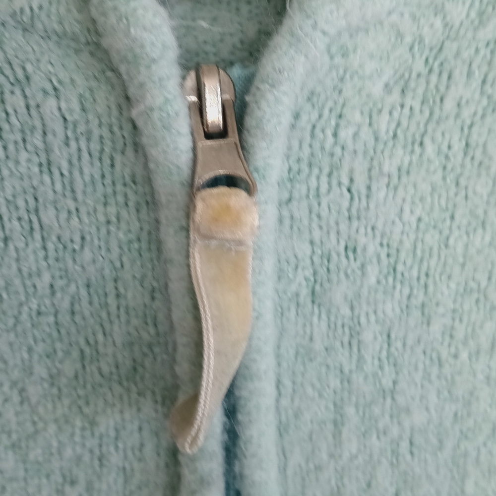 Cozy Aqua Blue Hooded Cardigan Fuzzy Teddy Hooded Soft Comfy Pastel Mint Green - Picture 8 of 12